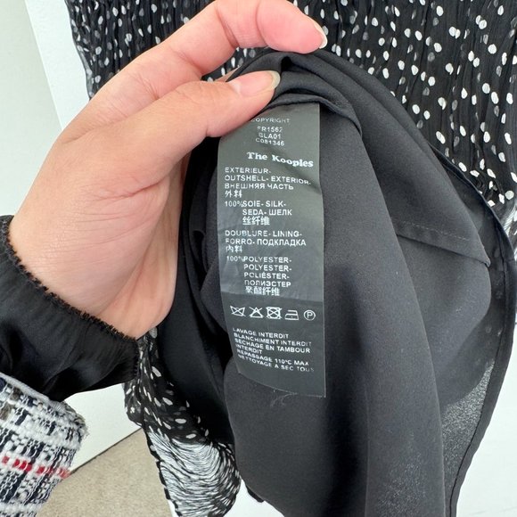 The Kooples Polka Dot Black Silk Dress with Slip - Small - Picture 6 of 6